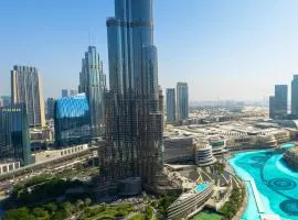 GRANDE RESIDENCES with a direct Burj Khalifa view and Private Fountain Show at 42nd floor with DXB AIRPORT VIP Shuttle