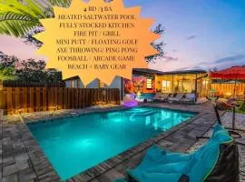Saltwater Siesta! Pool, Games & Family Fun Await