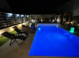 Maison avec piscine chauffée jacuzzi a1 heure paris 10 mn du centre ville