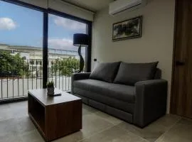 Departamento con cama queen, alberca, gimnasio y coworking, a minutos de Expo Guadalajara