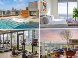 2 Condos w DT Austin Views High Rise w Rooftop Pool Gym Luxe Amenities