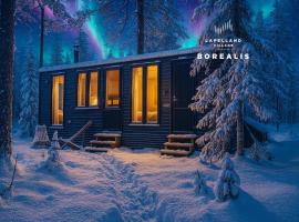 Pa&scaron;apkalpo&scaron;anās viesnīca Lapland Landscape Cabin with Nature View, Sauna, Fireplace & Kitchen, Yll&auml;s, &Auml;k&auml;slompolo, Borealis Village pilsētā Ekeslompolo