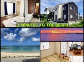 ZZOKIAI藍魚 2 mins walk to the beach! Upscale villa area 15 mins from airport! Parking, dryer, baby cots are all available