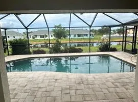 Heated pool with canal views