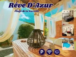 Rêve D'azur plage de la Nartelle, maison Julia avec Piscine partagée, Parking & Terrasse BBQ, Wifi et Draps Inclus