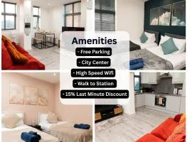 Stylish 2 Bed 2 Bath Apartment - Sleeps 5 - 3 Mins to St Margarets Station & Highcross - Free Parking