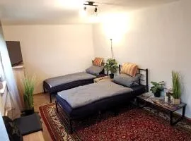 Erdgeschoss Ferienwohnung mit privater Küche, Badezimmer und WC, inkl Gratis Frühstück, Privat Parkplatz und WiFi