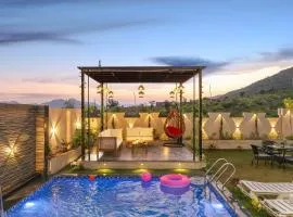 Shreya Blossom Retreat 4-BHK Retreat With Private Pool, Gazebo, Garden, Bar & Scenic Aravali Views