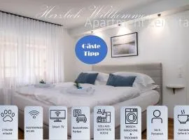 Apartment Leinetal - bester Schlafkomfort in hochwertiger Hotelbettwäsche, 3 Zimmer - große Küche, Duschbad & Parkplatz