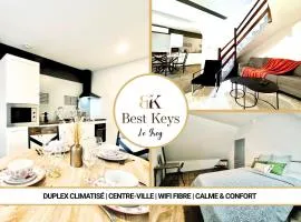 Le Grey - By BEST KEYS - Maison Duplex Moderne - Entièrement Climatisé - Centre Ville - Smart TV - Machine à Café Nespresso - WiFi Fibre - Check-in Autonome - Parking Gratuit à Proximité