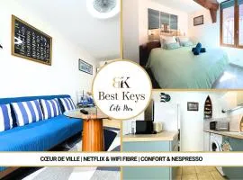 Côté Mer - Appartement Chaleureux & Cosy - Déco Bord de Mer - Centre-Ville Rue Commerçante - Smart TV Netflix & WiFi Fibre - Cuisine Équipée & Nespresso - Check-in Autonome - Parking Facile à Proximité - Confort & Sérénité