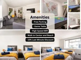 Luxury 2 Bedroom Maisonette with Games Room - Free Secure Small Car Parking - 5 Minute Drive to Brighton Beach & City Centre - Sleeps 8