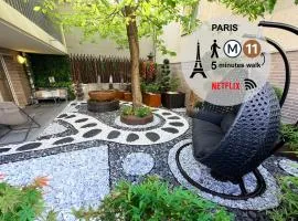 Paris Studio Cosy luxe avec jardin Proche métro