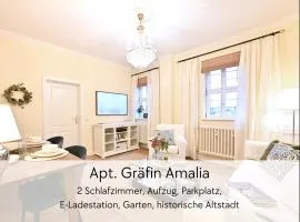 GRÄFIN AMALIA - Apartment in der historischen Hinterburg Schlitz - 2 Schlafzimmer - mit Aufzug, Parkplatz, E-Ladestation & Garten - nahe Fulda und Bad Hersfeld