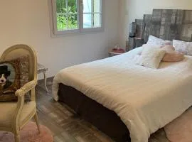 Chambres dans maison avec piscine toboggan aquatique et spa