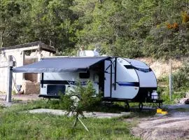 RV completamente equipado en viñedo