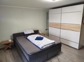 Geräumiges Zimmer mit Doppelbett, Bad und Küche