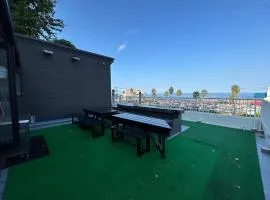 最大32名 足湯 ビアサーバー バーベキュー 海を一望できる開放空間 大人数 合宿研修 ファミーユ湯川
