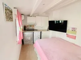 Habitación con baño y cocina