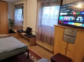 5 Pers Comfort Ferien Wohnung, 60 qm, mit privaten Eingang und Parkplatz, 4 Schlafzimmer mit 6 Betten, plus eigener Küche Bad WC, inkl Gratis Getränke und Frühstück, WiFi, Smart TV, und privaten Garten, Top Lage in Kassel, so privat wie zu Hause