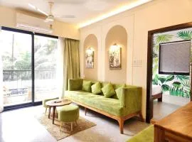 Peaceful Family 2BHK Retreat - Mangrove View, Pool, Walk to Candolim Beach