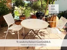 Stylisches Apartment "Hannes & Toni" mit Terrasse & Gartenblick, WLAN, kostenloser Parkplatz, hundefreundlich, S-Bahn 2 Min entfernt