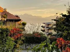 PULLY LAUSANNE sunny apartment on lakeside street and direct bus to Lausanne train station