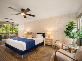 Modern studio, AC, king bed, private lanai, Hotel in Princeville