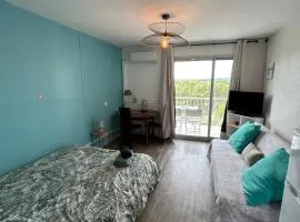 Studio vue panoramique et piscine
