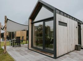 Charming Tiny House Getaway with Terrace，位于Balkbrug的小屋