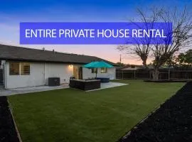 Entire Private 4BR-2Bth, Hot Tub, King Bed, Garage, Gated Backyard, Available Now