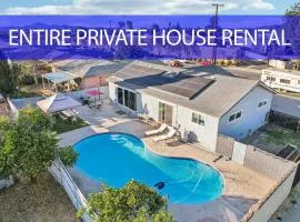 Entire Private 3-Bedroom House with Pool, Garage, Gated Yard, Available Now