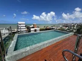 Flat602 na cobertura - Luxo Beira Mar Caribessa - vista mar