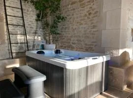 Chambre bleu Chic et cosy piscine spa petit déjeuner
