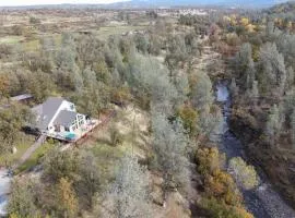 Creekside home with private waterfall & farm