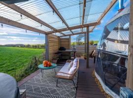 Coorie Retreats Luxury Geo Domes and Cabins with Private Hot Tubs Cinema Firepit Spa and More, hotel in Portpatrick
