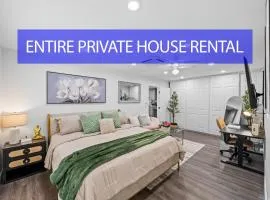 Entire Private 3-Bed 3-Bath House w Yard, King Bed, Prime Location