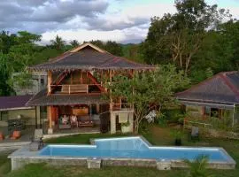 Private house with pool, ocean view and sunset