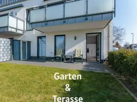 Modernes Apartment mit Terrasse & Garten, Parkplatz & Self-Check-in