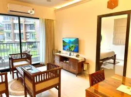 Ultra Luxe 1BHK Candolim - Modern Apartment, Pool, Balcony - 5 Minutes to Beach