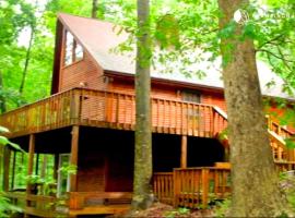 Wooded & Fabulous Brown County Cabin with Hot Tub Near Nashville, IN, hotel in Nashville