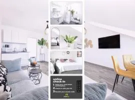 nestup - Zentrales Apartment mit Boxspringbetten, Smart-TV und ausgestatteter Küche
