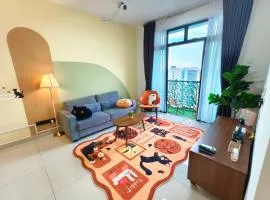 Desaru Meow Cat Theme 3BR Kids Frv 8pax Pet Friendly, 2 Cpark Netflix I Highest Floor Unblock View