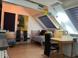 Zolderstudio dichtbij Goffert met eigen badkamer en WC, eigen keuken, eigen ingang, hotel in Nijmegen