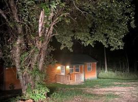 Cozy Cabin with Spa and Picnic Space in Marshall, Arkansas、Marshallのホテル