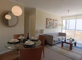 Depto en condo, 1D 1B, aire estacionamiento, full