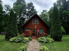 Charming Creekside Log Cabin with Wood Burning Stove Overlooking the Neshannock Creek, Western PA