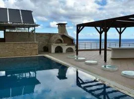 Theseus beach with sea and sunrise view