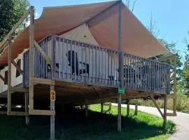 Sensational Tented Cabin Nestled Amidst Trees and Fire Pit Provided in Logan, Ohio