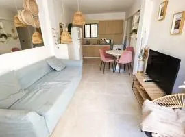 Boho Greek Haven with Orange Grove Views Near Beach